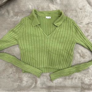 GARAGE Green Long Sleeve Crop Top